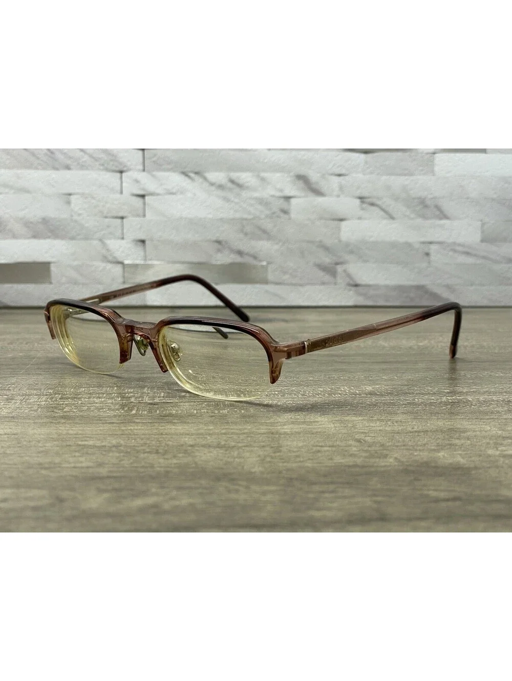 GUCCI mod GG1404 col T8K 50[]22-135 Eyeglasses Half Rim Clear Pink *Frames Only